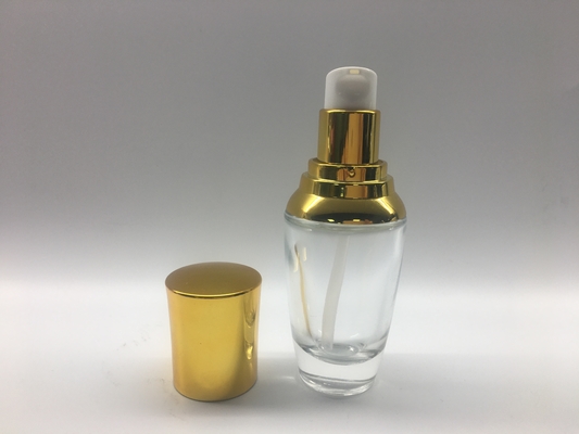 Opakowania kosmetyczne 30 ml Szklana butelka z pompką owalny kształt do balsamu / serum