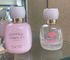 Śliczne różowe 30 ml 50 ml okrągłe luksusowe butelki perfum z opryskiwaczem z pompką