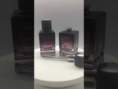 Rectangle Shape Glass Perfume Bottle With Square Black Cap 50ml