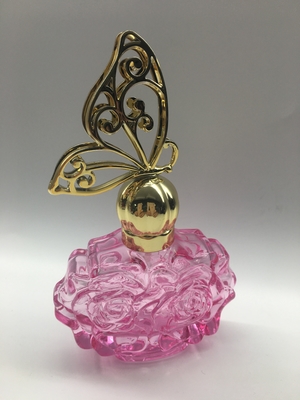 Hurtowa szklana butelka perfum Kwiatowa plastikowa nasadka Dostosowane szklane butelki