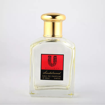 100 ml pustych szklanych butelek perfum Przezroczyste jasnoszare uszczelnienie rozpylacza atomizera
