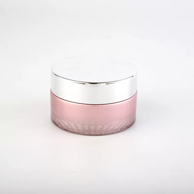 Hurtownia plastikowa pokrywka szklany pojemnik matowy różowy krem ​​​​kosmetyczny słoik 50g