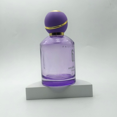 100ml Fioletowa okrągła butelka perfum z okrągłą kulistą nakrętką