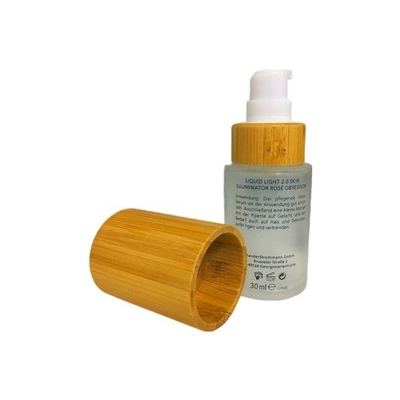 SGS MSDS Bambusowy cylinder do pakowania kosmetyków Szklana butelka z pompką do balsamu