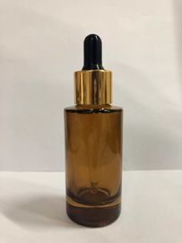 30 ml Kosmetyczna butelka z kroplomierzem ze szkła oranżowego Butelka olejku z aluminiowym kołnierzem OEM