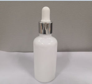 50 ml biała szklana butelka z kroplomierzem Kosmetyczny pojemnik na olejki eteryczne Dostosowane logo i kolor