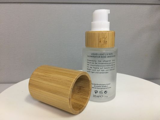 SGS MSDS Bambusowy cylinder do pakowania kosmetyków Szklana butelka z pompką do balsamu