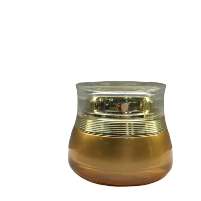 Luksusowy okrągły szklany słoik nawilżający do twarzy 50g MSDS Słoiki kosmetyczne ze złotymi pokrywkami