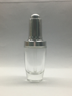 Luksusowa szklana butelka z zakraplaczem 30 ml Srebrny zakraplacz do olejku eterycznego w surowicy