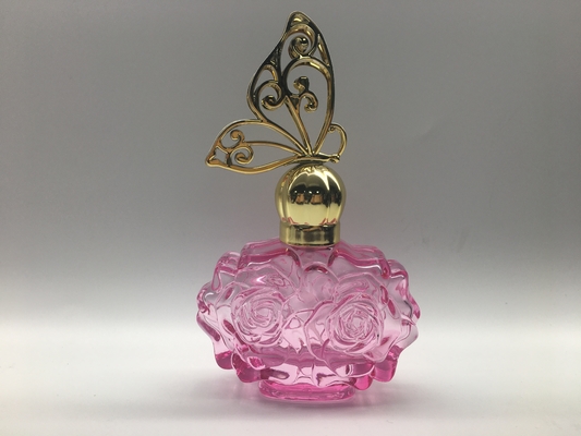 Butelka na perfumy ze szkła kwiatowego 30 ml 50 ml Opryskiwacz uszczelniający Plastikowa nasadka motylkowa