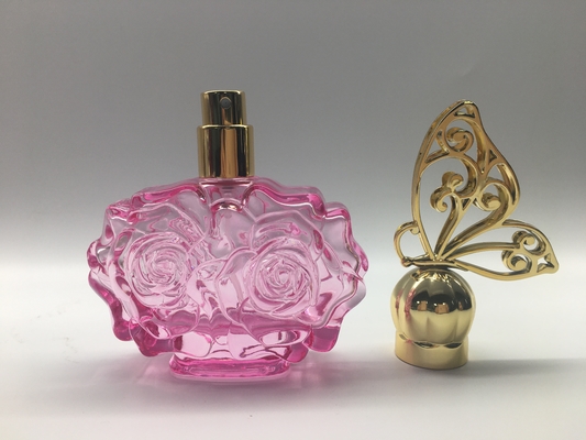 Butelka na perfumy ze szkła kwiatowego 30 ml 50 ml Opryskiwacz uszczelniający Plastikowa nasadka motylkowa