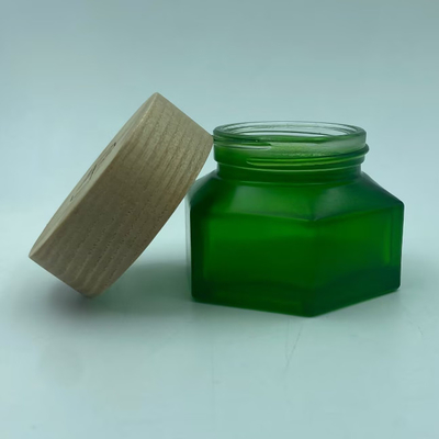 Szafki kosmetyczne Opakowanie 50g Smaragd Creme Jar z drewnianym wykończeniem Plastic Cap Cream jar