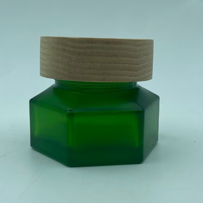 Szafki kosmetyczne Opakowanie 50g Smaragd Creme Jar z drewnianym wykończeniem Plastic Cap Cream jar