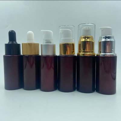 15 ml ciemnobrązowa butelka z olejem eterycznym butelka z kroplówką szklaną opakowanie kosmetyczne do oleju surowego logo i malowanie OEM