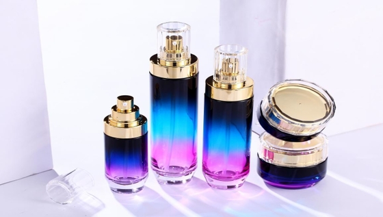 40 ml Butelka z pompką Szklane opakowanie kosmetyczne Gradient Fioletowy kolor