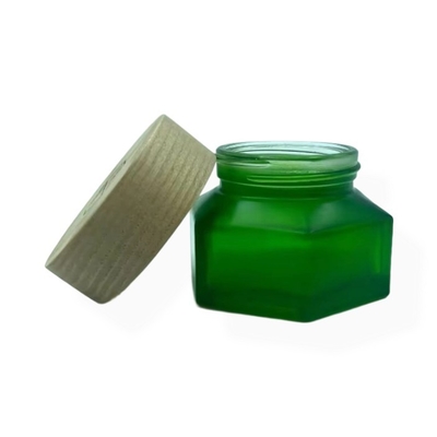 Szafki kosmetyczne Opakowanie 50g Smaragd Creme Jar z drewnianym wykończeniem Plastic Cap Cream jar