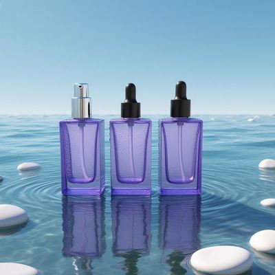 Konfigurowalna butelka na serum pod oczy z kwadratowego szkła o pojemności 30 ml z zakraplaczem do serum kosmetycznego - nadająca się do recyklingu