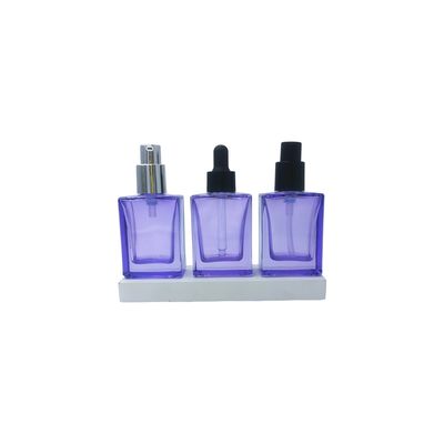 Konfigurowalna butelka na serum pod oczy z kwadratowego szkła o pojemności 30 ml z zakraplaczem do serum kosmetycznego - nadająca się do recyklingu