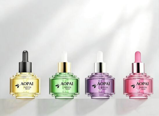 Luksusowa dwukolorowa szklana butelka z zakraplaczem o pojemności 30 ml Nowy stylowy design do butelki z olejkiem do pielęgnacji skóry