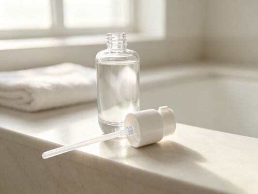 30ml&50ml Clear Glass Lockable Pump Bottle, Empty Serum Essential Oil Foundation Bottle,  Wholesale Skincare Packaging
